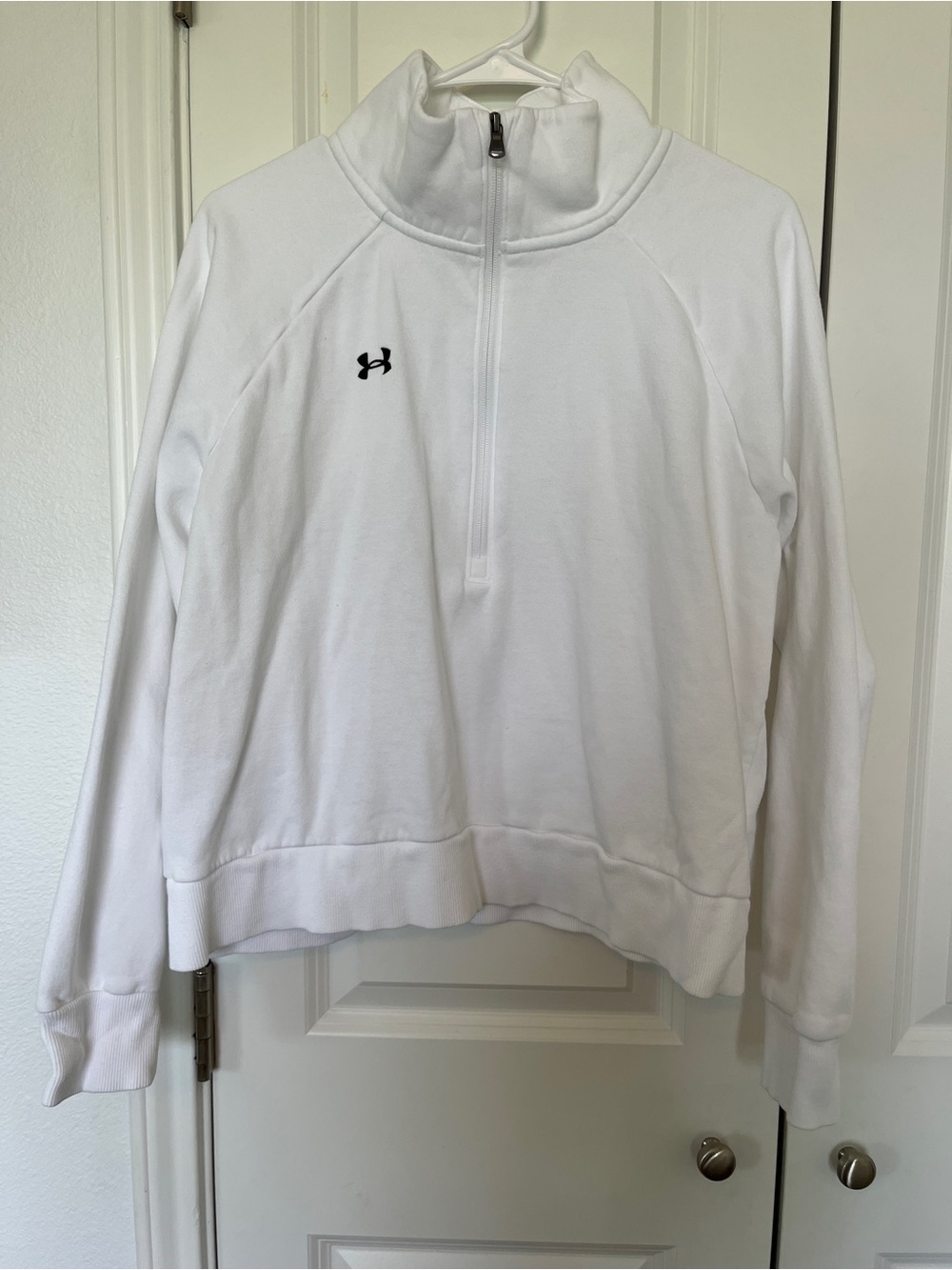 Under Armour White Zip-Front Athletic Pullover